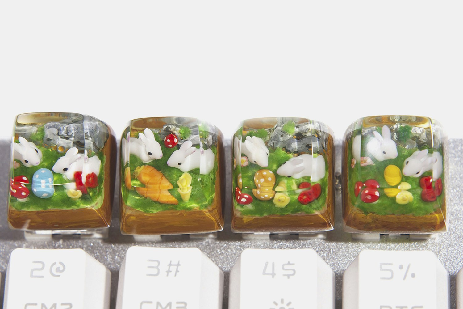 Moon Key Little Easter Bunnies Artisan Keycap