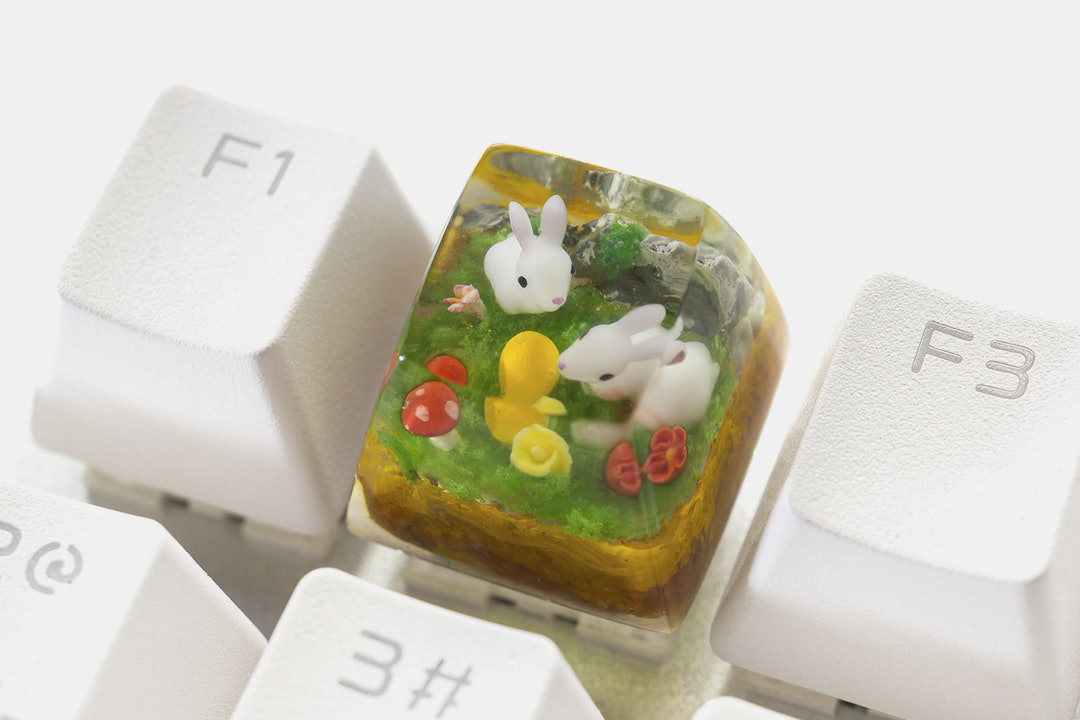 Moon Key Little Easter Bunnies Artisan Keycap