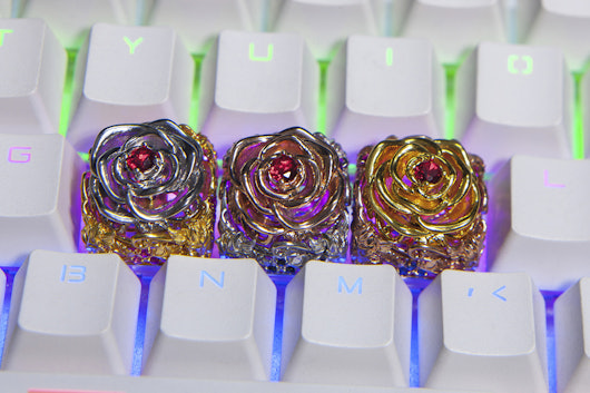 Moon Key Luxurious Metal Rose Artisan Keycap