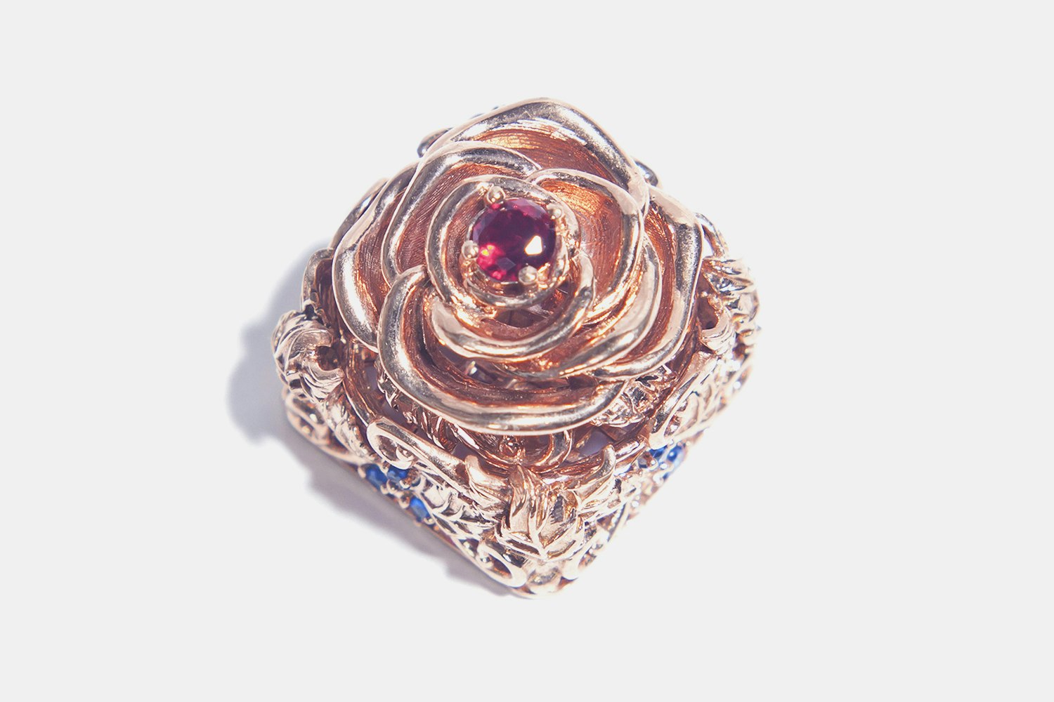 Moon Key Luxurious Metal Rose Artisan Keycap