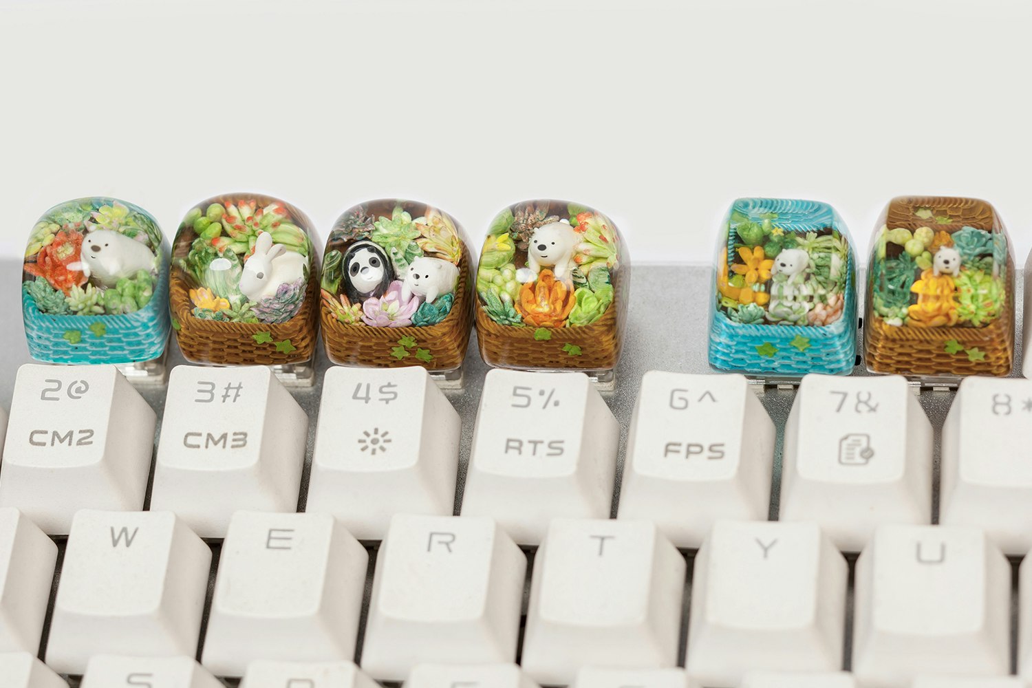 Moon Key Succulent Artisan Keycaps