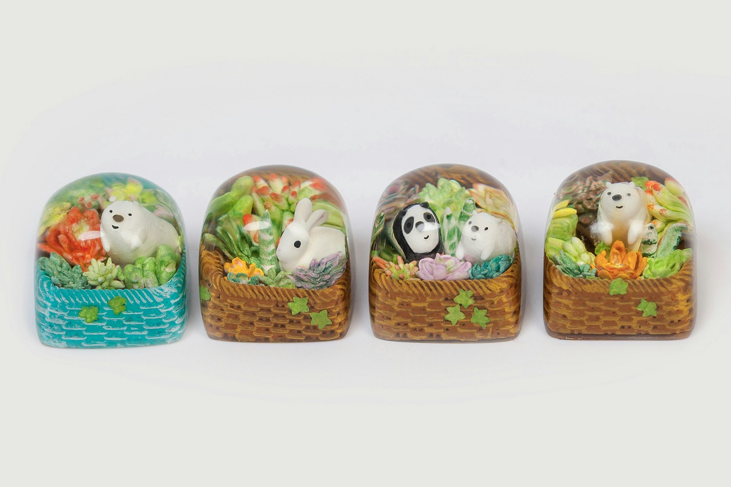 Moon Key Succulent Artisan Keycaps