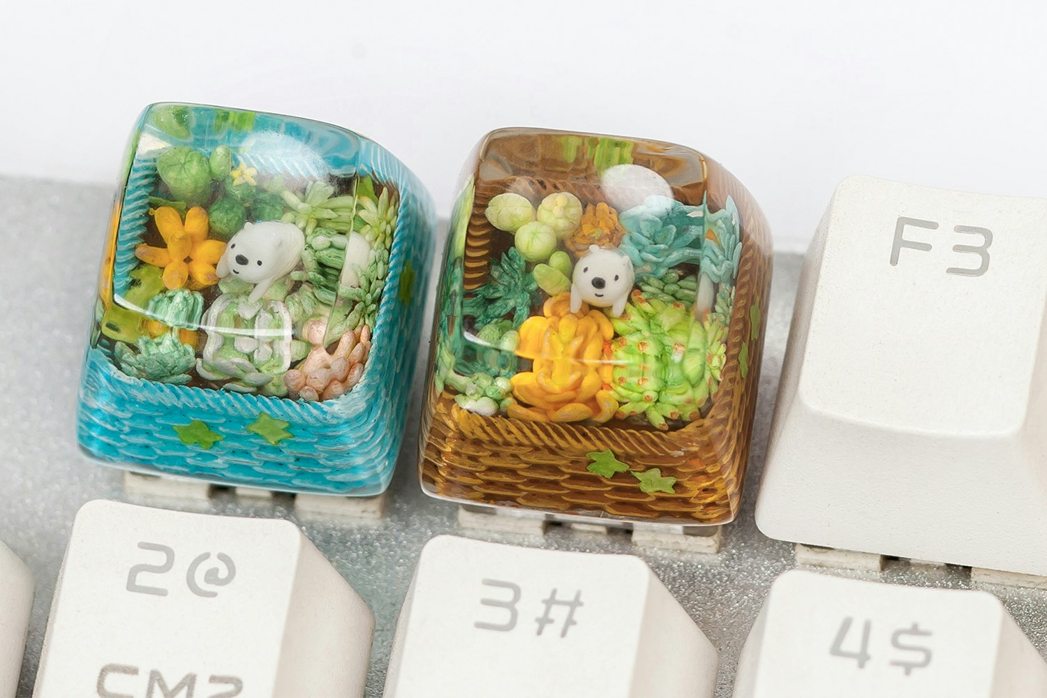 Moon Key Succulent Artisan Keycaps
