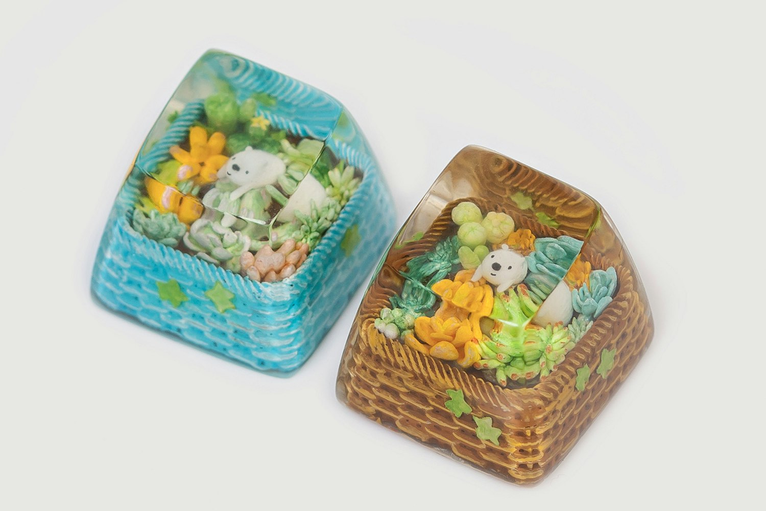 Moon Key Succulent Artisan Keycaps