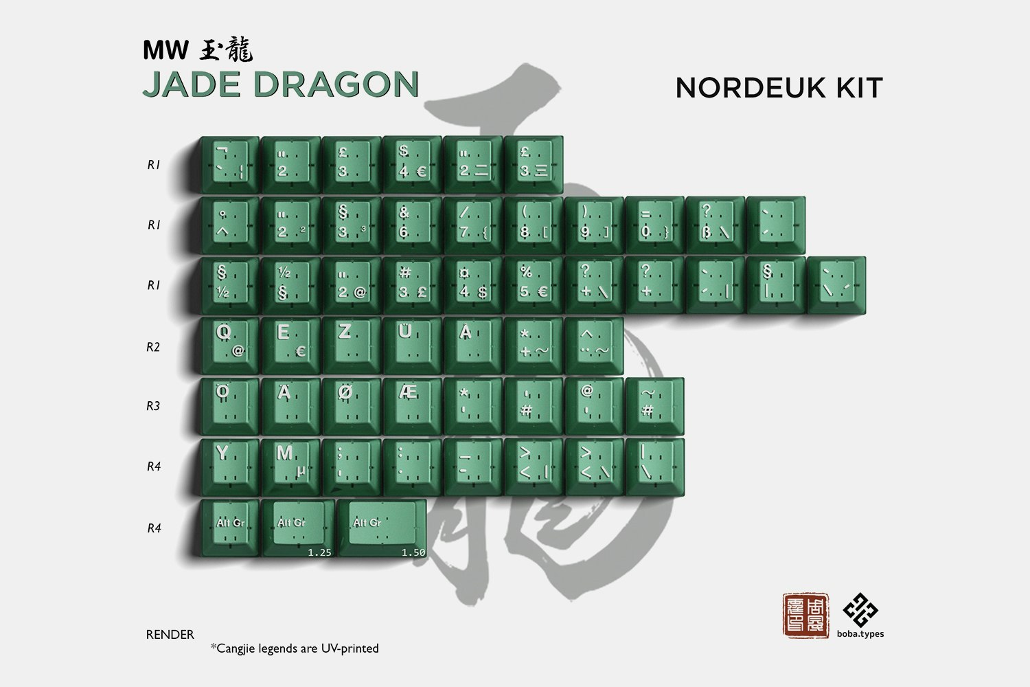 MW Jade Dragon Keycap Set - Nordeuk