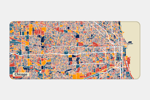 NANAMI DESIGN City Map Stitched-Edge Desk Mat