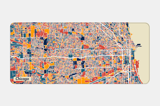 NANAMI DESIGN City Map Stitched-Edge Desk Mat
