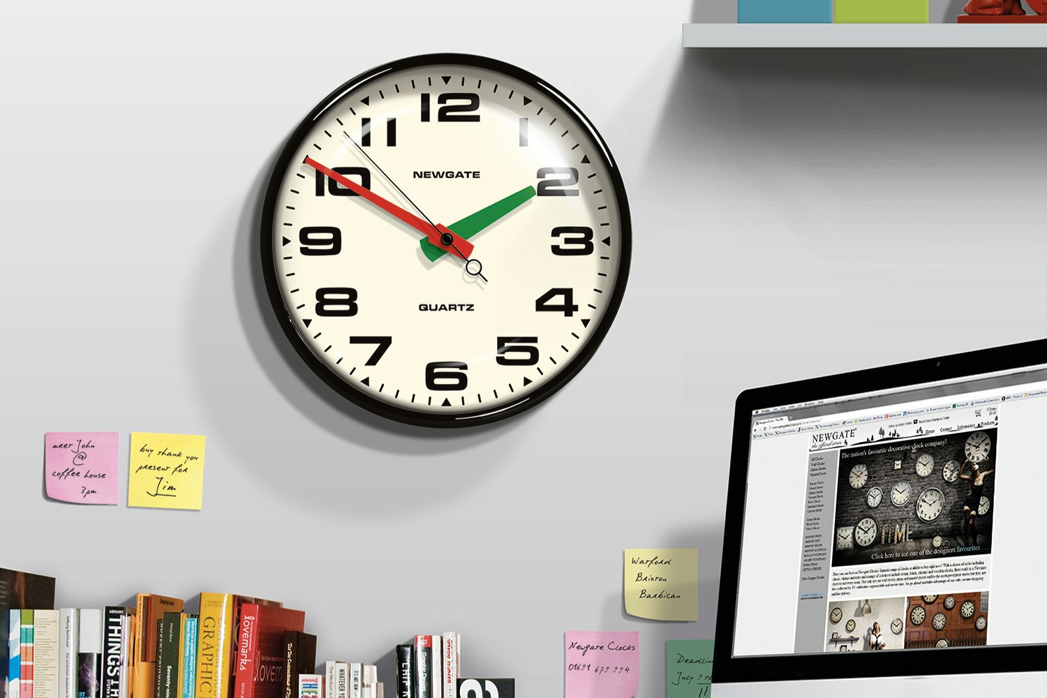 NEWGATE Brixton Wall Clock Chrome 掛け時計 Newgate Brixton Wall