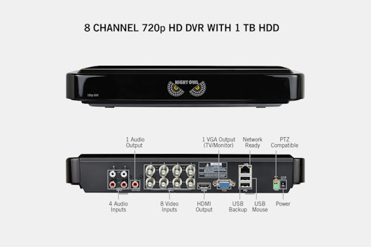 Night Owl 8-Channel 4-Camera HD DVR Security System