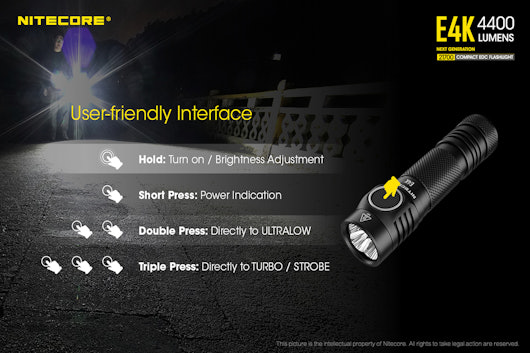 Nitecore E4K 4,400-Lumen EDC Flashlight