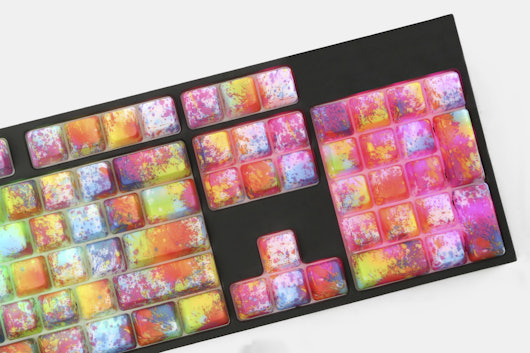 Oil Painting ABS Water Transfer Keycap Set
