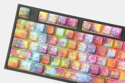 Oil Painting ABS Water Transfer Keycap Set