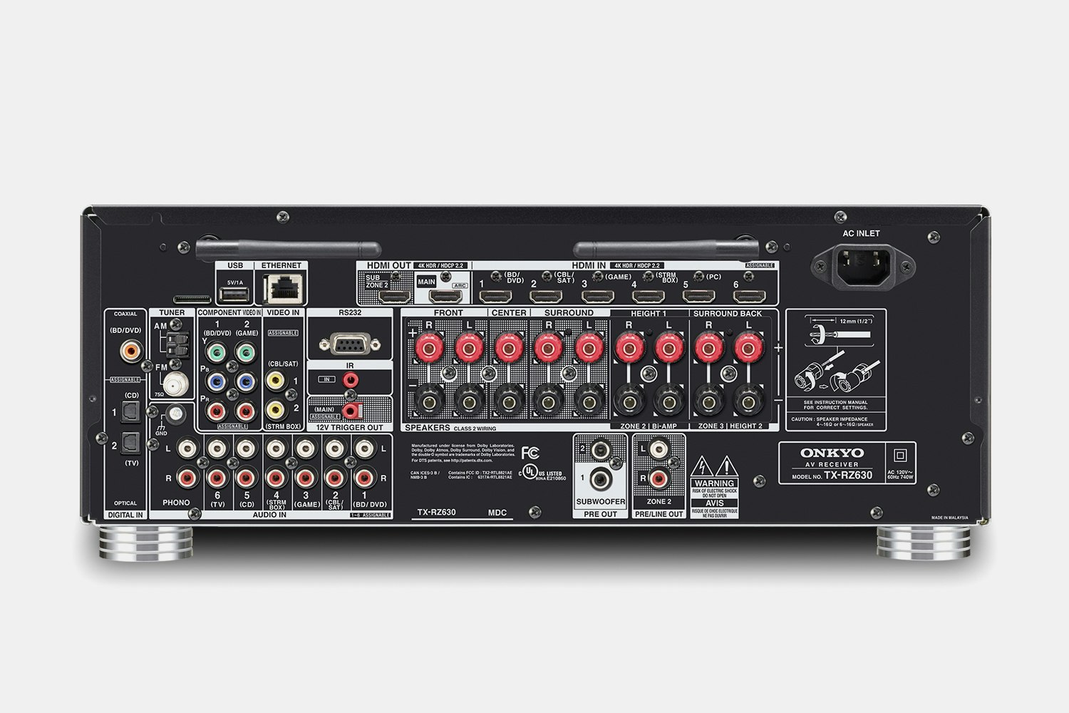 Onkyo RZ630/730/830 Dolby Atmos/DTS:X Receivers