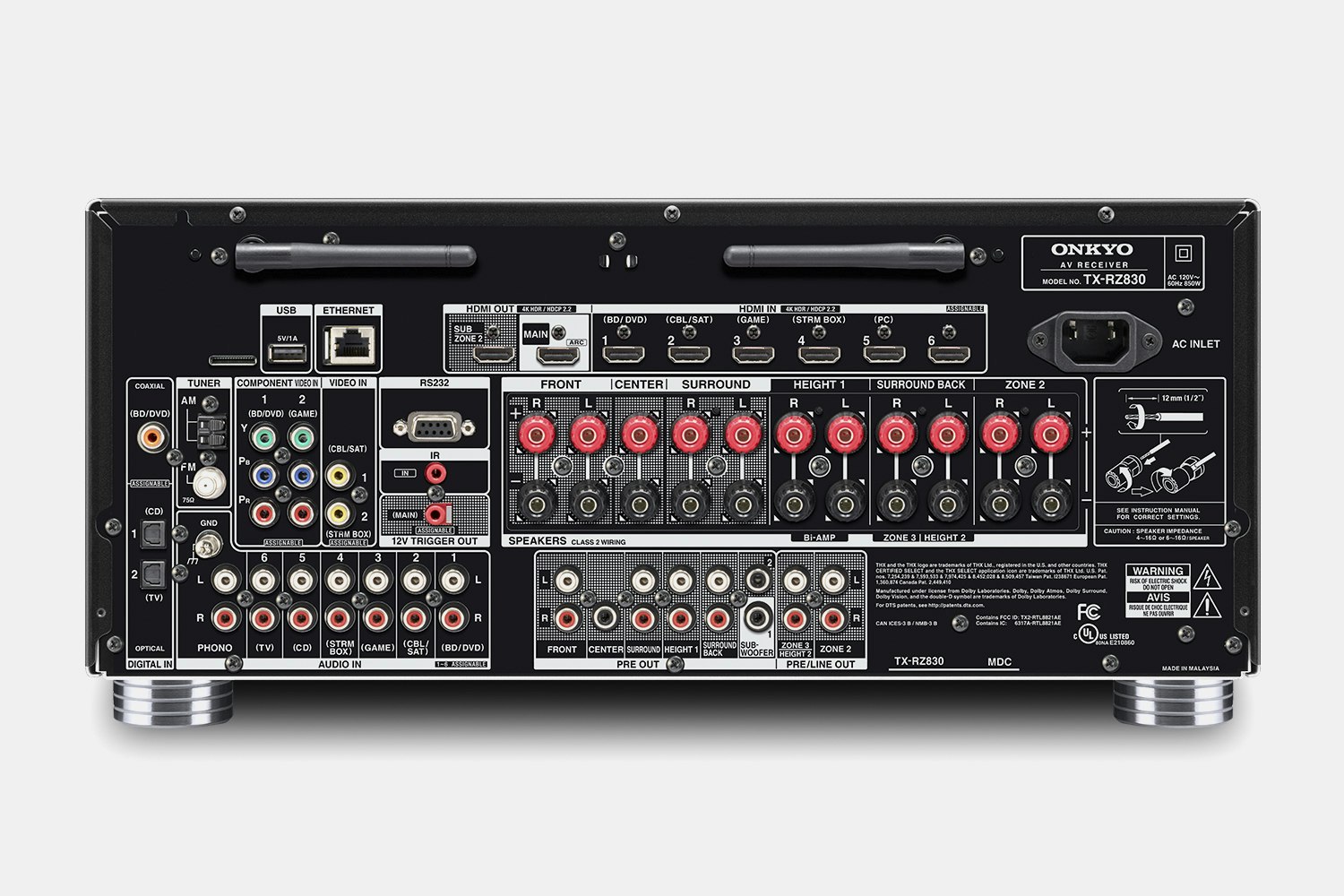 Onkyo RZ630/730/830 Dolby Atmos/DTS:X Receivers