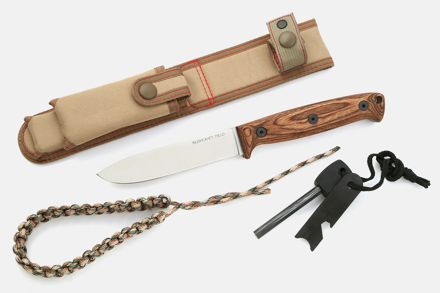 Ontario Bushcraft Field Knife w/Sheath & Ferro Rod Knives Fixed Blade Knives Drop