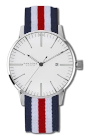 White dial, NATO Red, White, Blue strap B44-02DN1