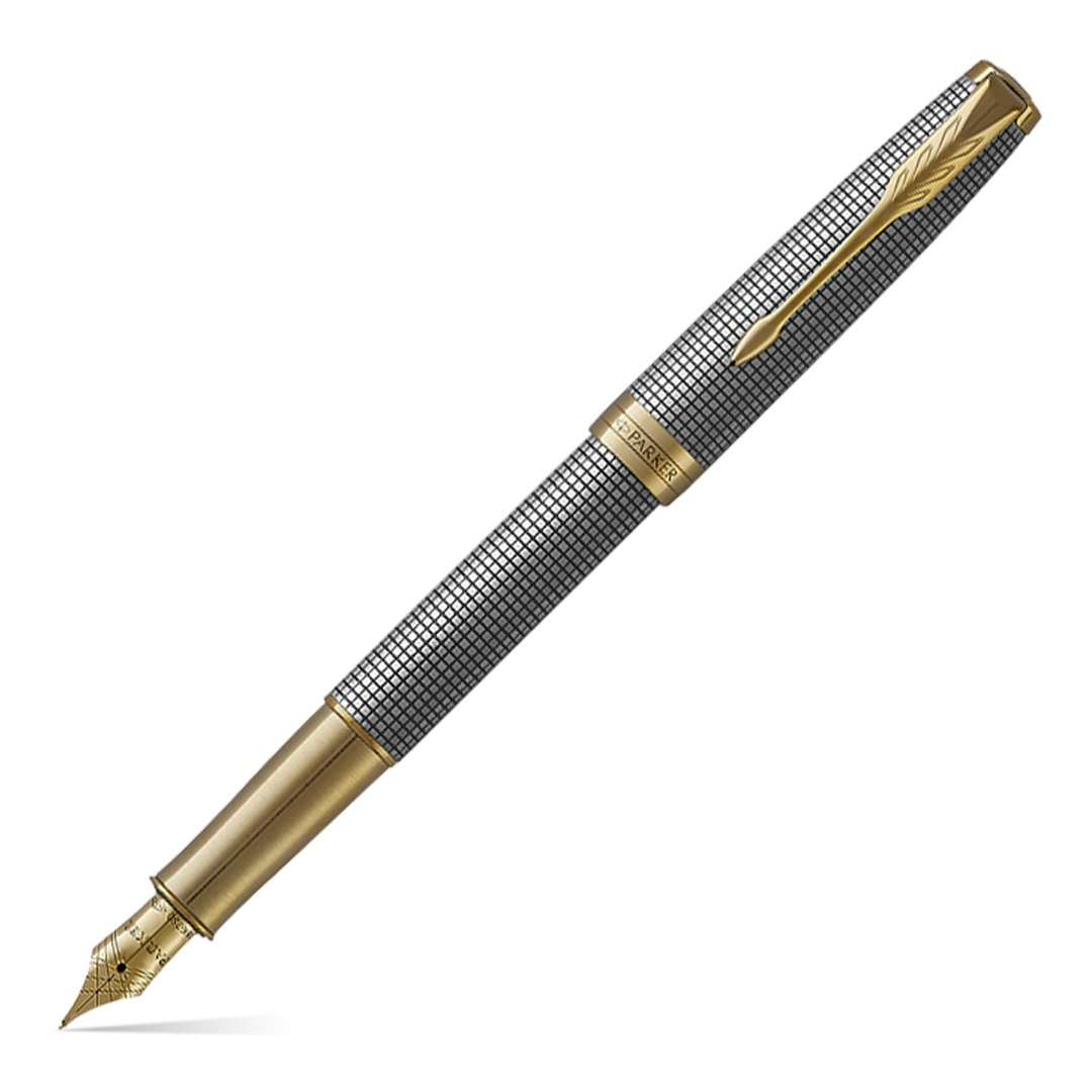 Parker Prestige Sterling Silver Fountain Pen Details Drop