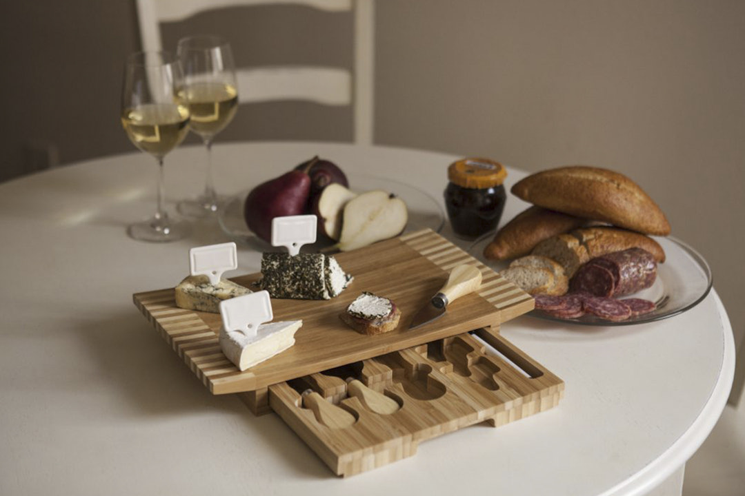 Picnic Time Concavo Cutting Board & Cheese Tools