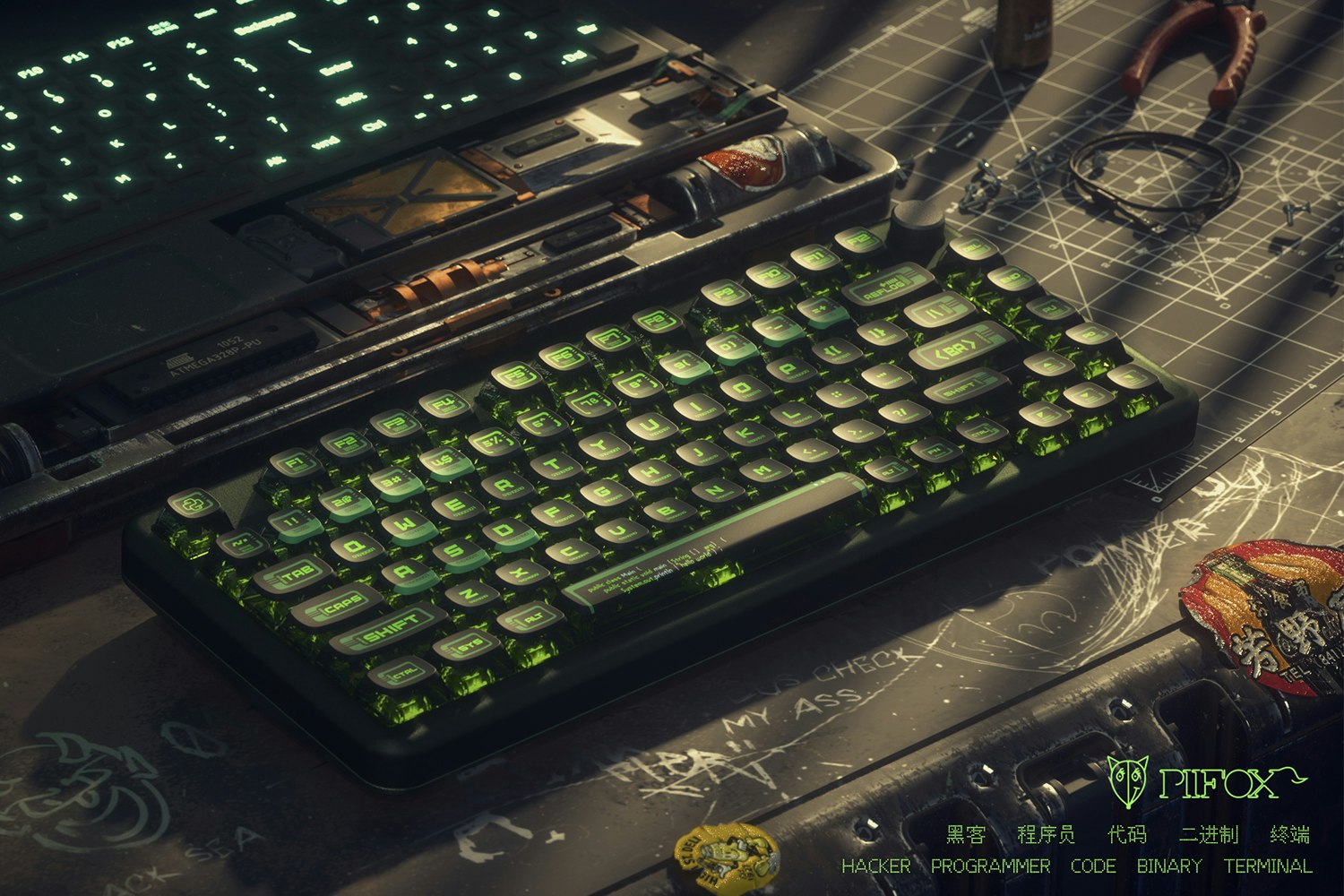 Piifox Binary ASA Profile Keycap Set