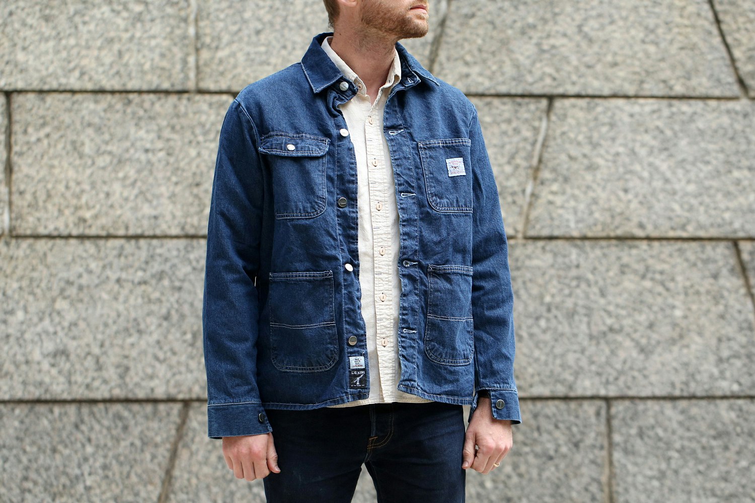 Pointer Brand Indigo Denim Chore Coat Washed Outerwear Drop