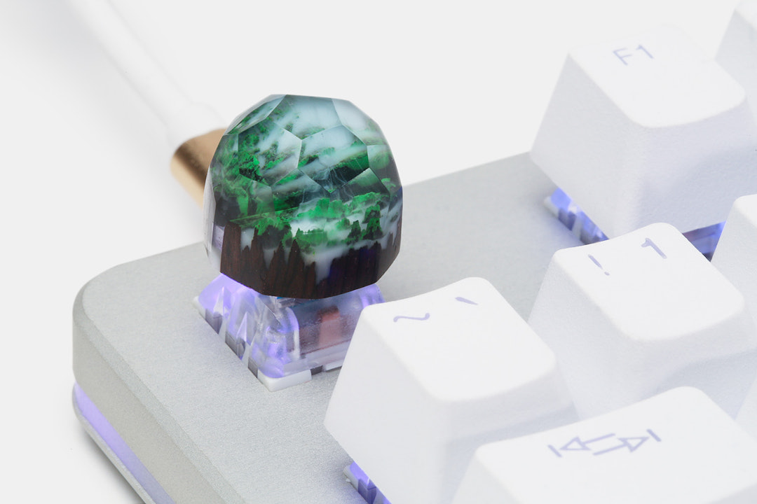 Polygonal Mini Iceland Wood & Resin Artisan Keycap