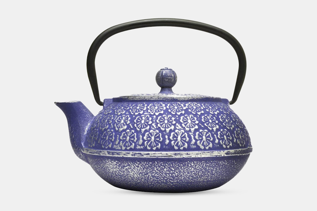 Primula Blue Floral Cast Iron Teapot
