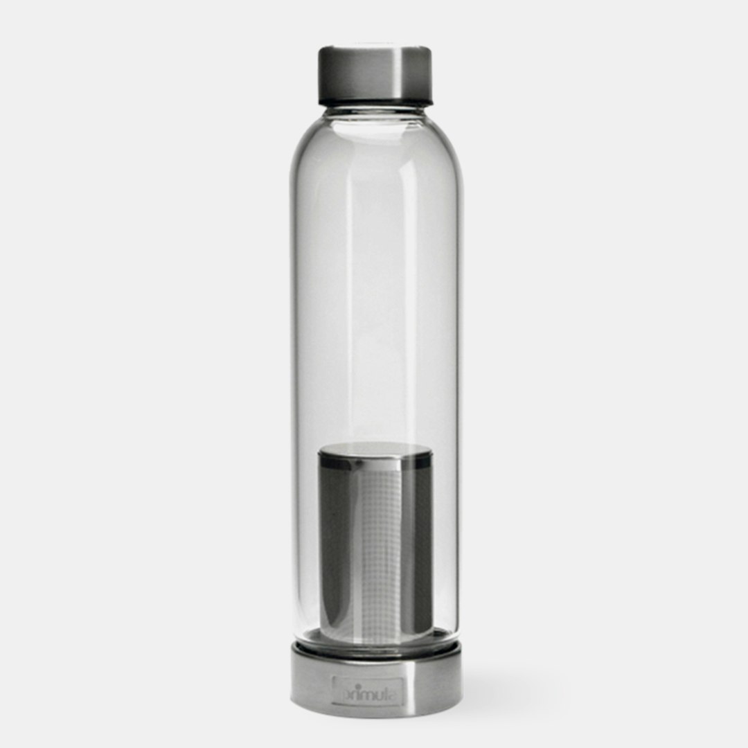 Brew + Travel Bottle 20 oz. Borosilicate Glass Bottle with Stainless Steel  Filter