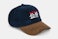 Qilogram Suede Dad Hat (Navy / Brown)