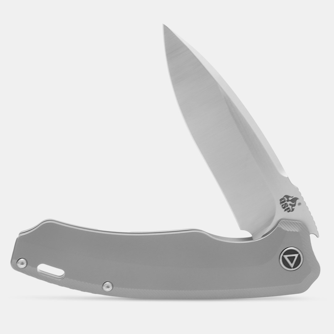 QSP Woodpecker M390 Titanium Frame Lock Details Knives Locking