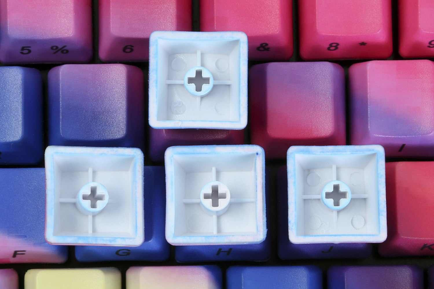 Rainbow PBT Dip-Engraved Keycap Set