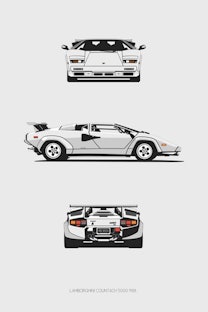 Lamborghini Countach Trilogy Print  