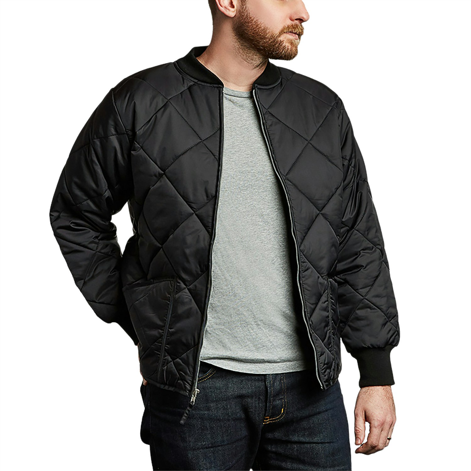 diamond quilted flight jacket