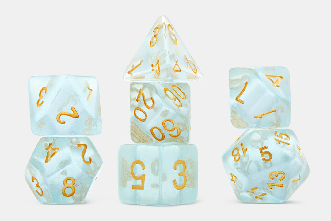 RPG Glitter Resin 16mm Polyhedral Dice Set (2-Pack)