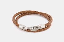 Catch Double Wrap Leather Bracelet - Baked Brown