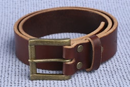 1.5" Wide Mahogany with Antique Brass Buckle