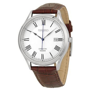 Silver Dial Brown Leather SGEG97
