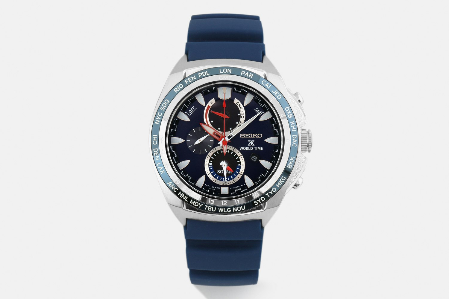 Seiko Prospex World Time Solar Chronograph Watch Details