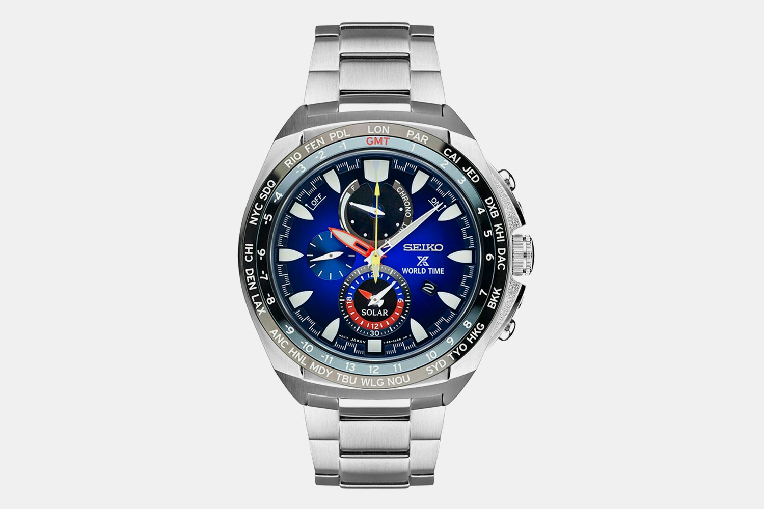 Seiko prospex world 2024 time solar chronograph watch