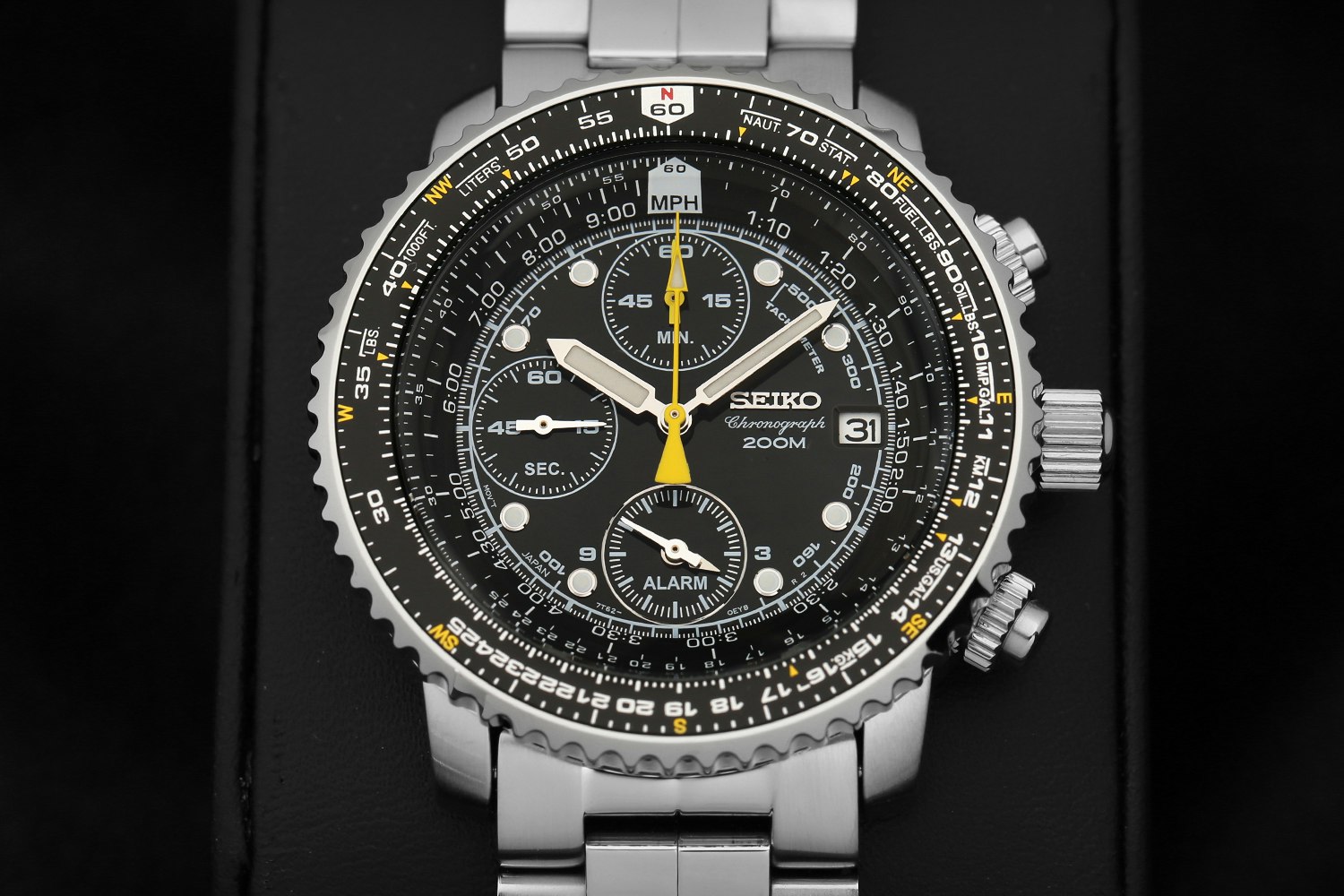 Seiko SNA Flight Alarm Chronograph Watch
