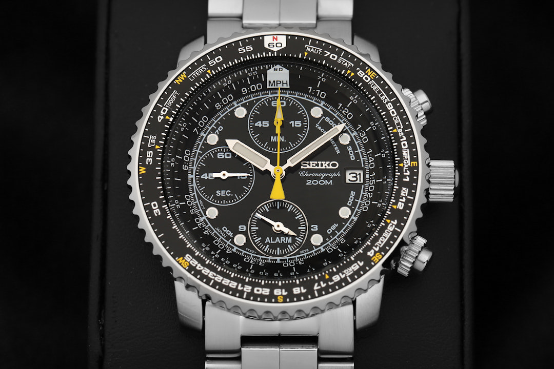 Seiko SNA Flight Alarm Chronograph Watch