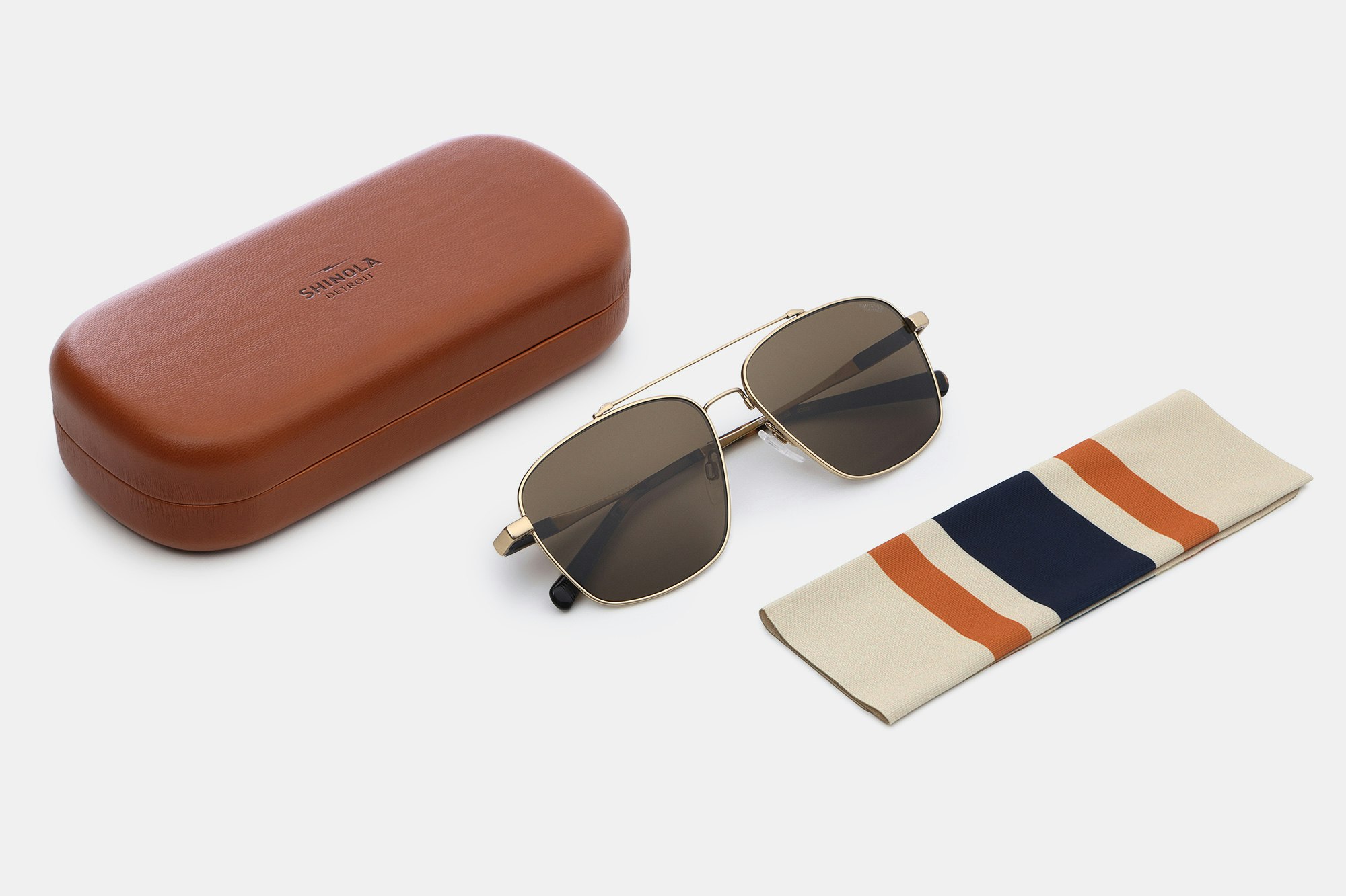 Shinola Runwell Polarized Flexon Navigator Men's Sunglasses