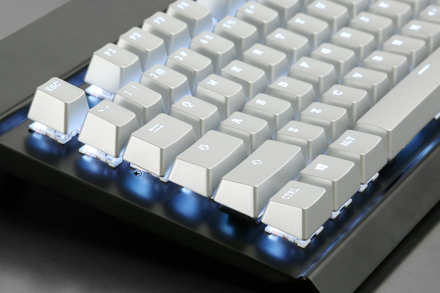 Silver ABS Shine Through Keycap Set Mechanical Keyboards Keycaps