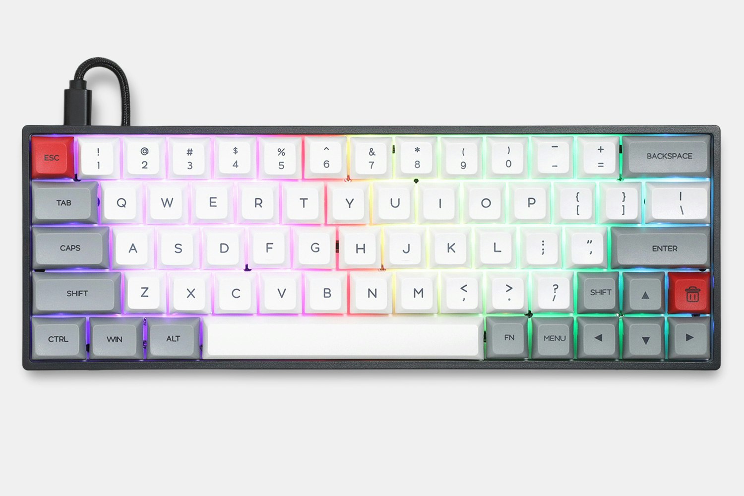 Black Case/White And Grey Keycaps