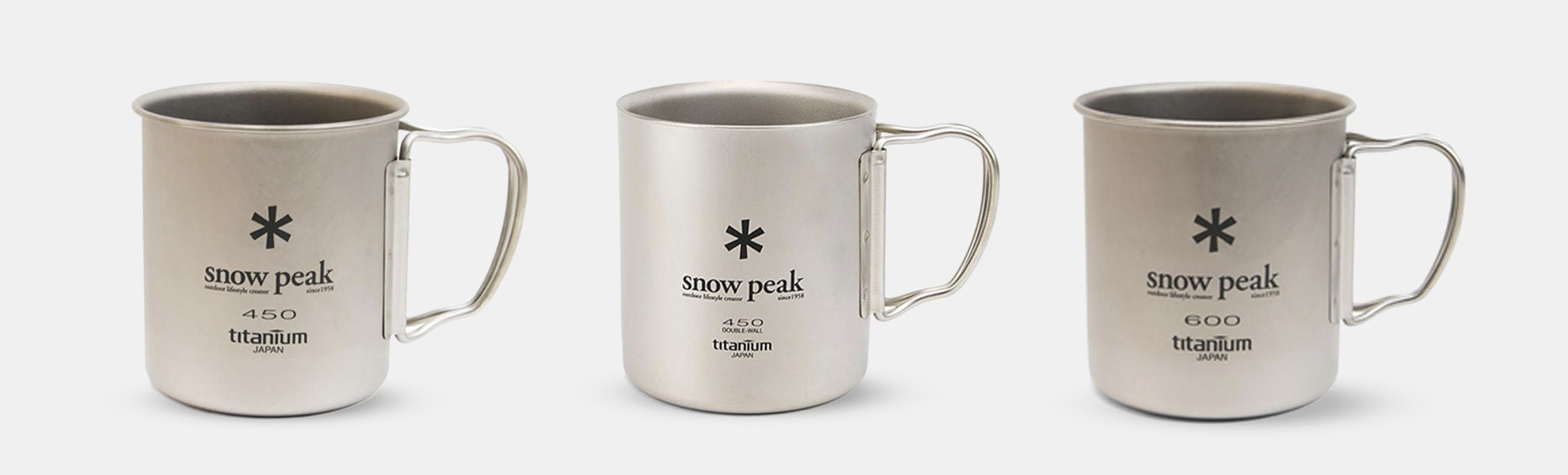 Snow Peak Single & Double-Wall Titanium Cups