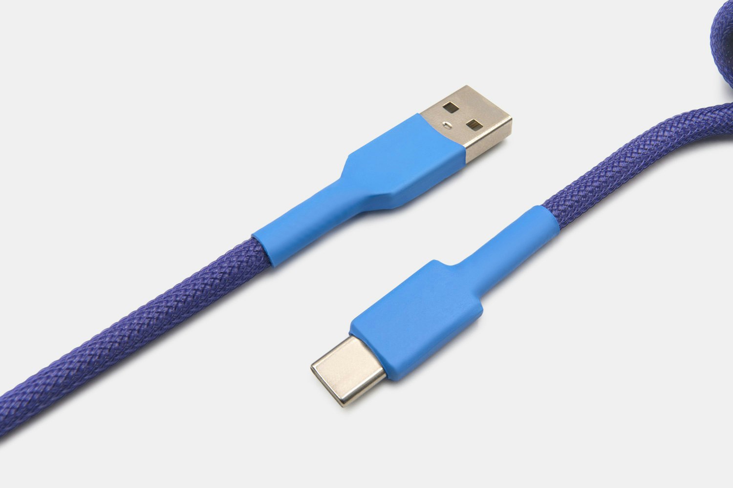 Space Cables Blue Lagoon Coiled Aviator Cable Mechanical Keyboards