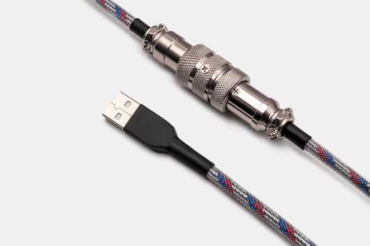 Space Cables Red White Blue Coiled Aviator Cable
