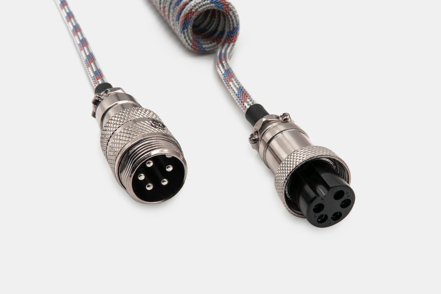 Space Cables Red White Blue Coiled Aviator Cable