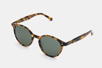 Round Sunglasses - Light Tortoise - Green G15 (-$10)