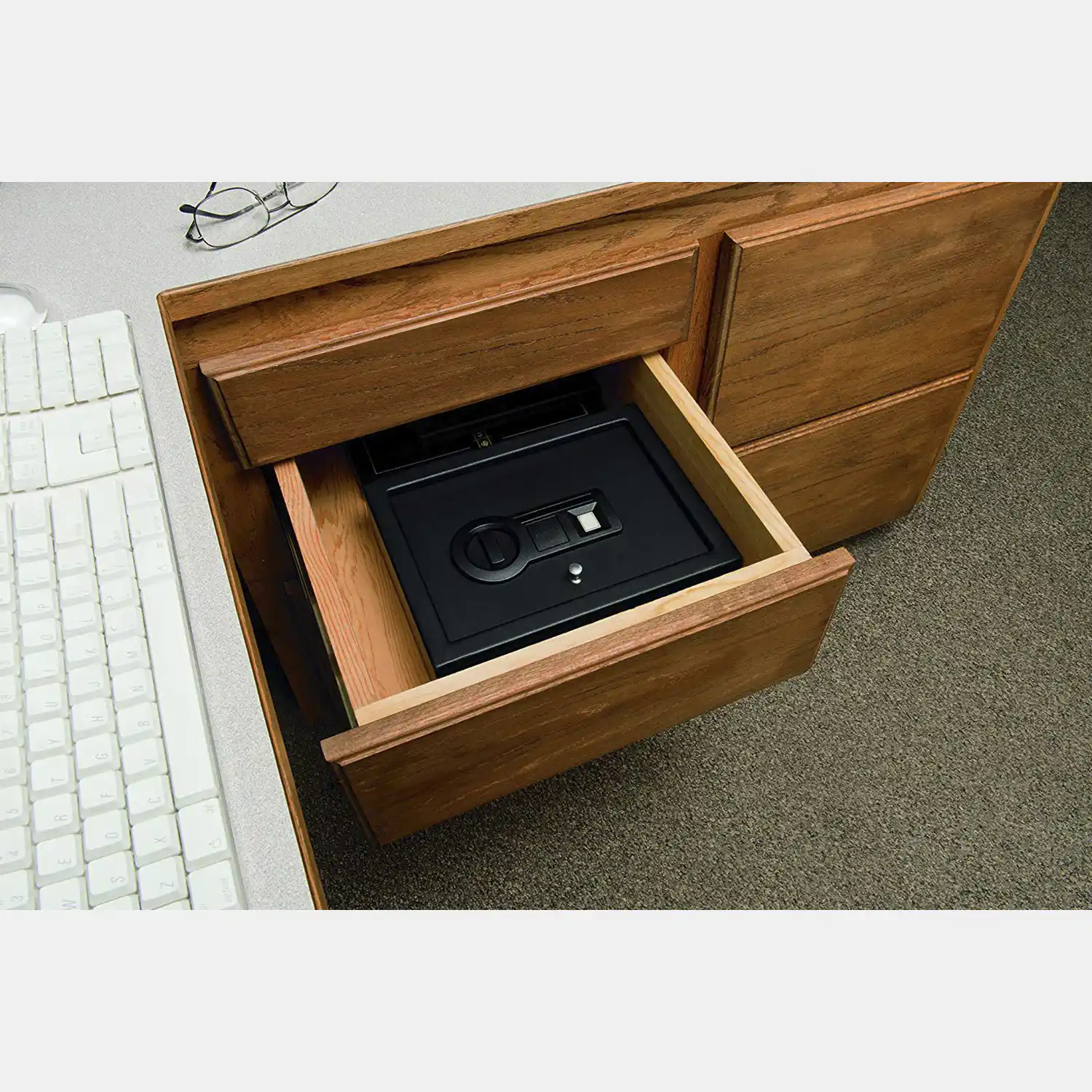 Stack-On Biometric Drawer Safe Details | Safes | Drop