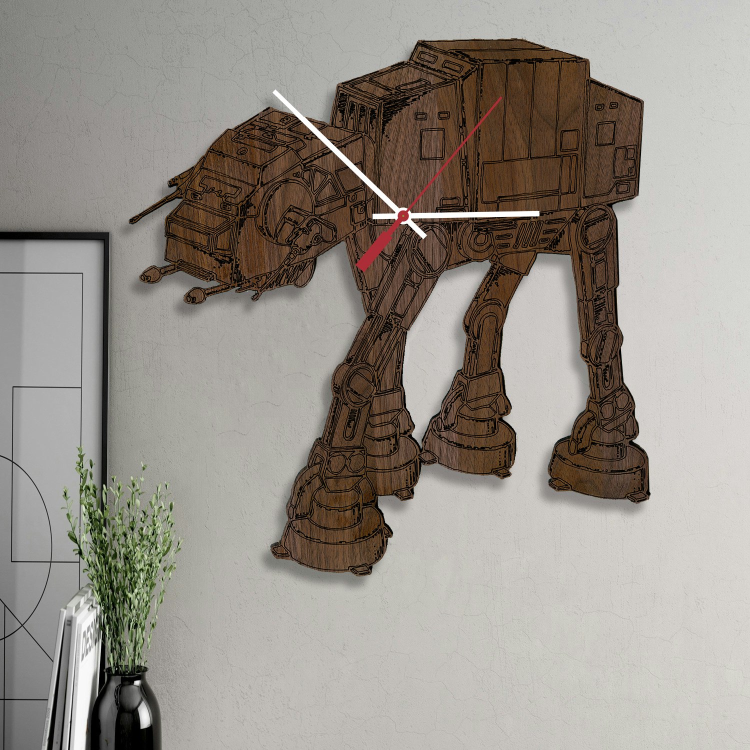 Sci-Fi Laser Engraved Wood Clocks